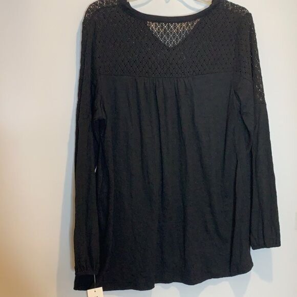 NWT Style & Co Black Top Crochet 1X PLUS SIZE - Picture 8 of 8
